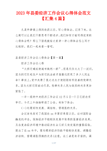 2023年县委经济工作会议心得体会范文【汇集4篇】