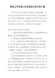 物业公司年度工作总结范文及计划2篇