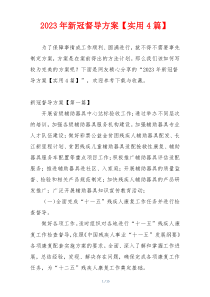 2023年新冠督导方案【实用4篇】