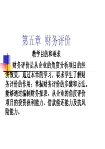 技术经济学第六章 财务评价