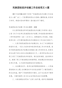 民族团结进步创建工作总结范文4篇