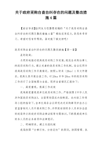 关于政府采购自查自纠存在的问题及整改措施4篇