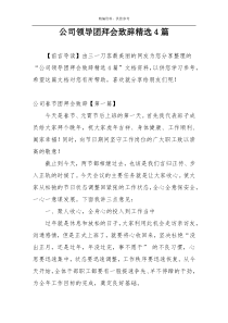 公司领导团拜会致辞精选4篇