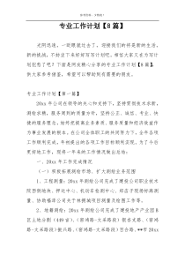 专业工作计划【8篇】