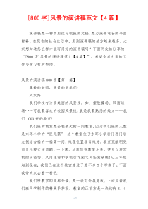 [800字]风景的演讲稿范文【4篇】