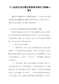 个人组织生活会整改措施落实情况【精编4篇】