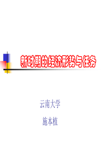 新时期的经济形势与任务