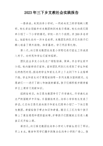 2023年三下乡支教社会实践报告