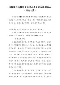 巡视整改专题民主生活会个人发言提纲集合（精选4篇）