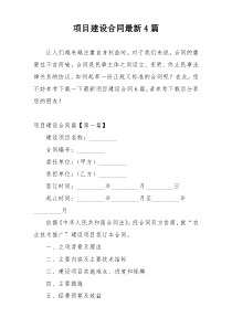 项目建设合同最新4篇