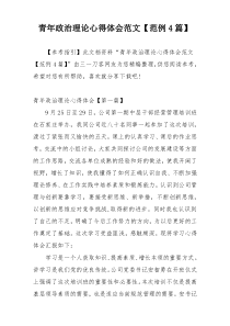 青年政治理论心得体会范文【范例4篇】