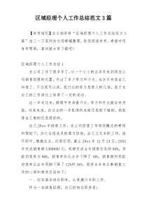 区域经理个人工作总结范文3篇