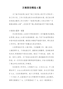 方案报告精选4篇