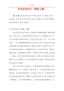 军训总结作文（精选4篇）