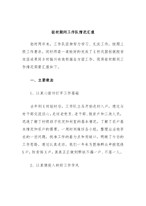 驻村期间工作队情况汇报