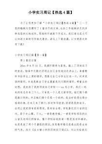 小学实习周记【热选4篇】