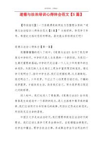 道德与法治培训心得体会范文【5篇】