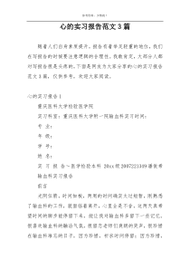 心的实习报告范文3篇