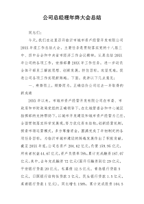 公司总经理年终大会总结