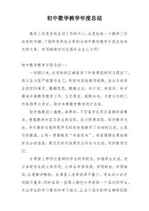 初中数学教学年度总结