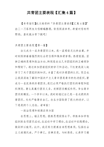 共青团主要表现【汇集4篇】
