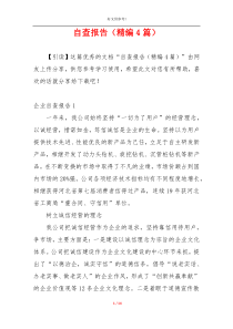 自查报告（精编4篇）