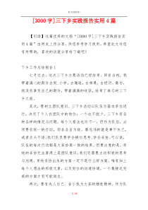 [3000字]三下乡实践报告实用4篇