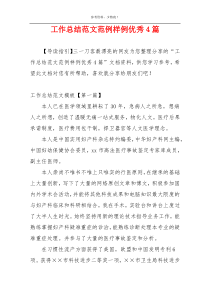工作总结范文范例样例优秀4篇