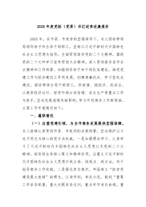 202X年度党组党委书记述责述廉报告
