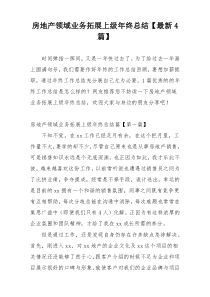 房地产领域业务拓展上级年终总结【最新4篇】