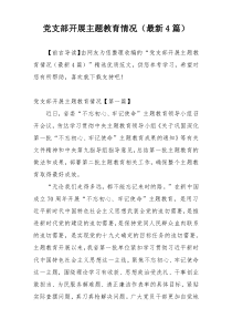 党支部开展主题教育情况（最新4篇）