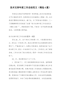 技术支持年度工作总结范文（精选4篇）