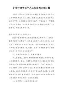 护士年度考核个人总结范例20233篇