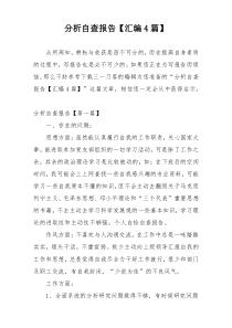 分析自查报告【汇编4篇】