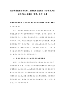 集团党委纪检工作总结、坚持党的全面领导 以务实作风落实好党的大会精神（党课：材料）2篇