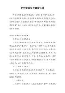 安全实践报告最新5篇