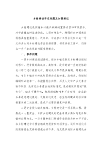 乡村建设存在问题及对策建议