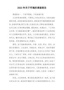 2023年关于环境的调查报告