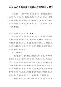 2023办公用房清理自查报告范例【最新4篇】