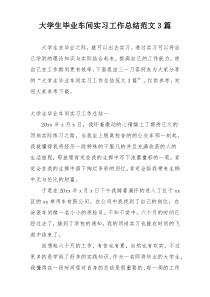 大学生毕业车间实习工作总结范文3篇