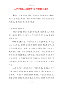工程项目总结报告书（精编5篇）
