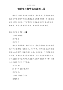 钢铁实习报告范文最新4篇