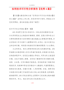 实用技术可行性分析报告【优秀4篇】