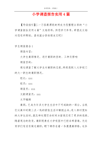 小学调查报告实用4篇