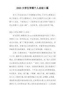 2023大学生学期个人总结3篇