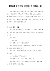【推选】策划方案（实例）范例精选4篇