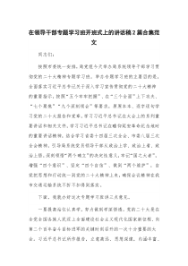 在领导干部专题学习班开班式上的讲话稿2篇合集范文