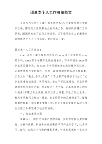 团总支个人工作总结范文