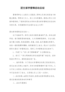 团支部学雷锋活动总结