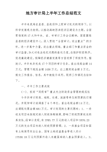 地方审计局上半年工作总结范文